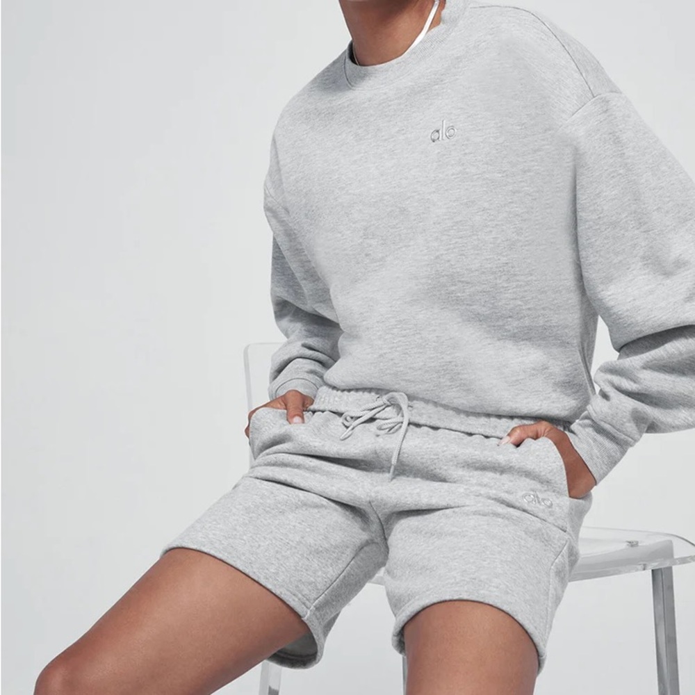 Alo accolade crewneck heathered grey size XS